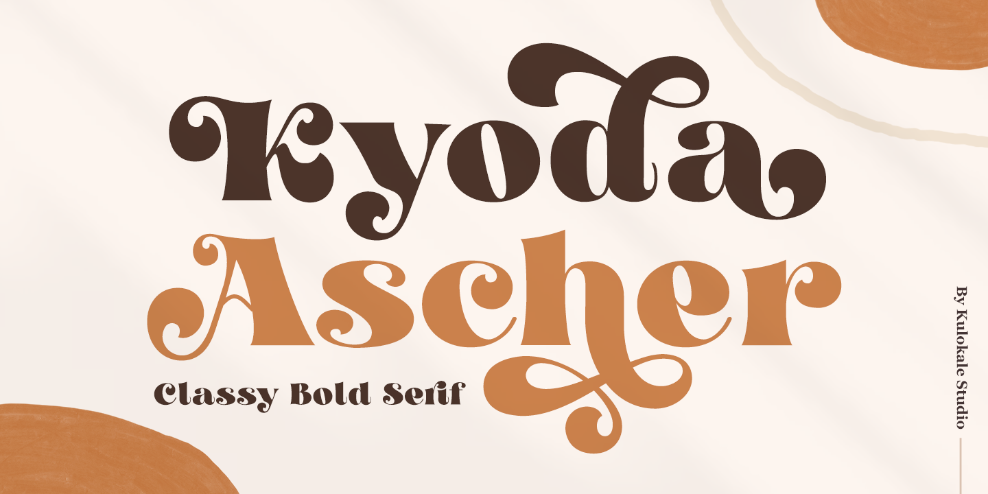 Ejemplo de fuente Kyoda Ascher Italic